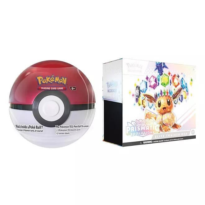 Sam's Club Prismatic Evolutions Elite Trainer Box and Pokeball